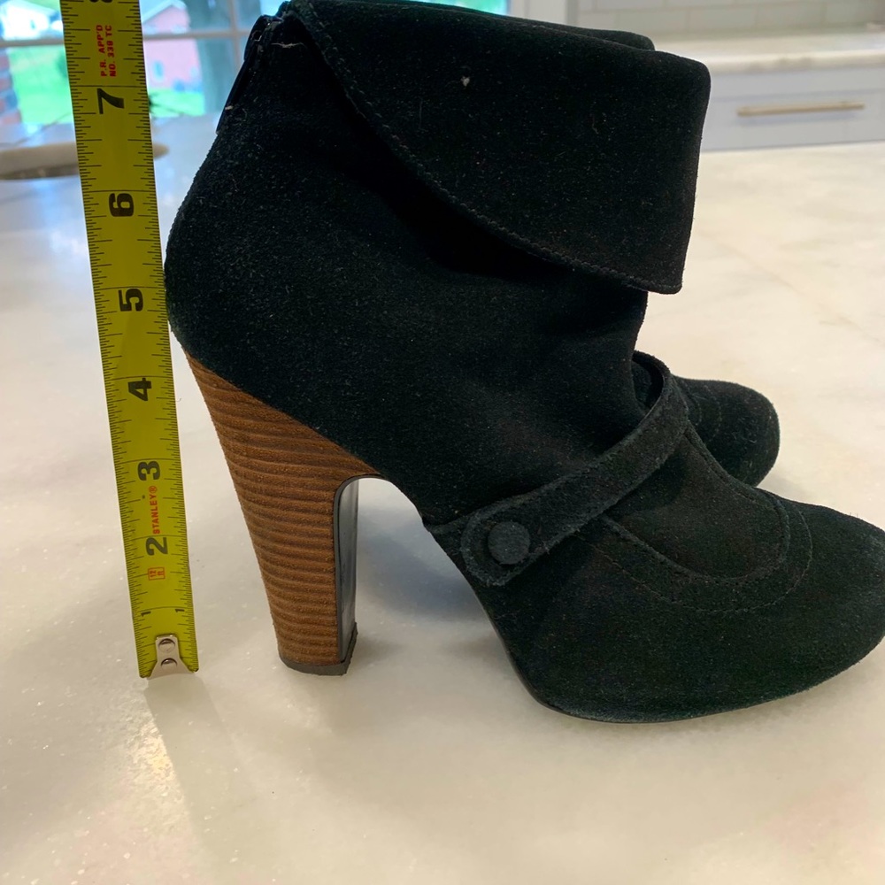 Black suede platform bootie